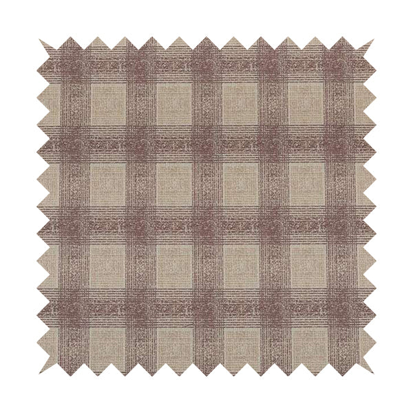 Glencoe Purple Lilac Colour Flat Weave Chenille Faded Tartan Pattern Upholstery Fabric CTR-839 - Roman Blinds