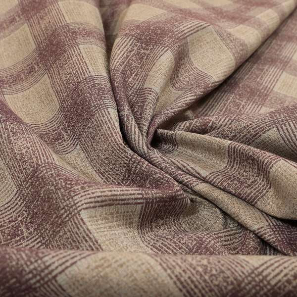 Glencoe Purple Lilac Colour Flat Weave Chenille Faded Tartan Pattern Upholstery Fabric CTR-839 - Roman Blinds