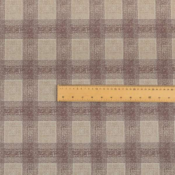 Glencoe Purple Lilac Colour Flat Weave Chenille Faded Tartan Pattern Upholstery Fabric CTR-839 - Made To Measure Curtains