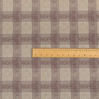 Glencoe Purple Lilac Colour Flat Weave Chenille Faded Tartan Pattern Upholstery Fabric CTR-839 - Handmade Cushions