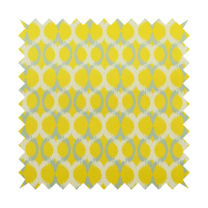 Freedom Printed Velvet Fabric Collection Small Damask Pattern In Yellow Grey Colour Upholstery Fabric CTR-84 - Roman Blinds