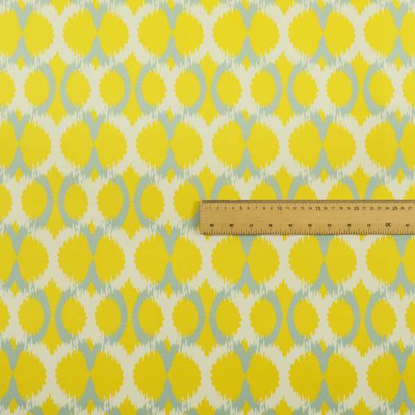 Freedom Printed Velvet Fabric Collection Small Damask Pattern In Yellow Grey Colour Upholstery Fabric CTR-84 - Roman Blinds