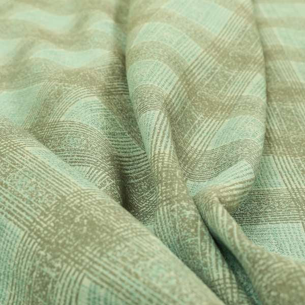 Glencoe Silver Blue Colour Flat Weave Chenille Faded Tartan Pattern Upholstery Fabric CTR-840 - Roman Blinds