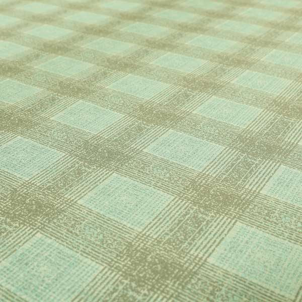 Glencoe Silver Blue Colour Flat Weave Chenille Faded Tartan Pattern Upholstery Fabric CTR-840
