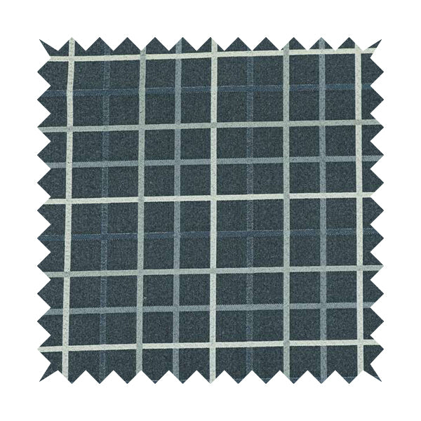 Clifton Blue Colour Tartan Scottish Pattern Soft Touch Wool Effect Furnishing Fabric CTR-841 - Handmade Cushions