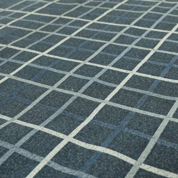 Clifton Blue Colour Tartan Scottish Pattern Soft Touch Wool Effect Furnishing Fabric CTR-841 - Roman Blinds