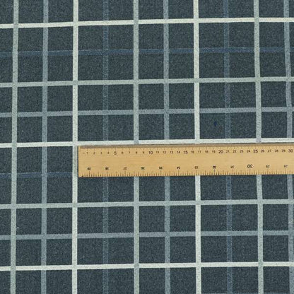 Clifton Blue Colour Tartan Scottish Pattern Soft Touch Wool Effect Furnishing Fabric CTR-841 - Handmade Cushions