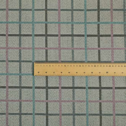 Clifton Blue Purple Colour Tartan Scottish Pattern Soft Touch Wool Effect Furnishing Fabric CTR-843