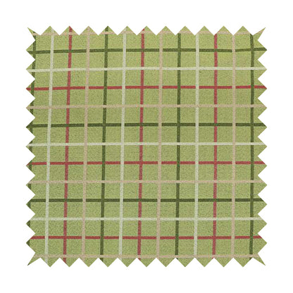 Clifton Green Colour Tartan Scottish Pattern Soft Touch Wool Effect Furnishing Fabric CTR-845 - Roman Blinds