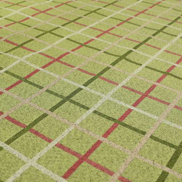 Clifton Green Colour Tartan Scottish Pattern Soft Touch Wool Effect Furnishing Fabric CTR-845