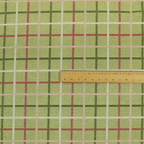 Clifton Green Colour Tartan Scottish Pattern Soft Touch Wool Effect Furnishing Fabric CTR-845