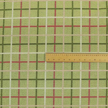 Clifton Green Colour Tartan Scottish Pattern Soft Touch Wool Effect Furnishing Fabric CTR-845 - Handmade Cushions