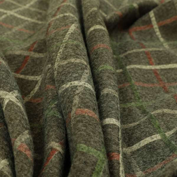 Clifton Brown Green Red Colour Tartan Scottish Pattern Soft Touch Wool Effect Furnishing Fabric CTR-846 - Roman Blinds