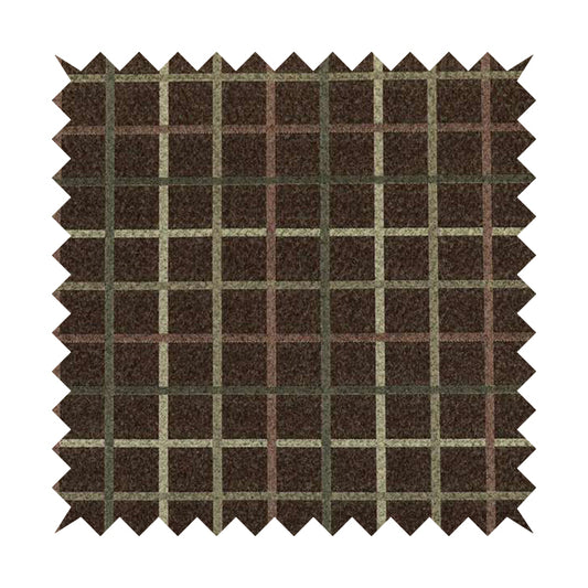 Clifton Burgundy Red Colour Tartan Scottish Pattern Soft Touch Wool Effect Furnishing Fabric CTR-847