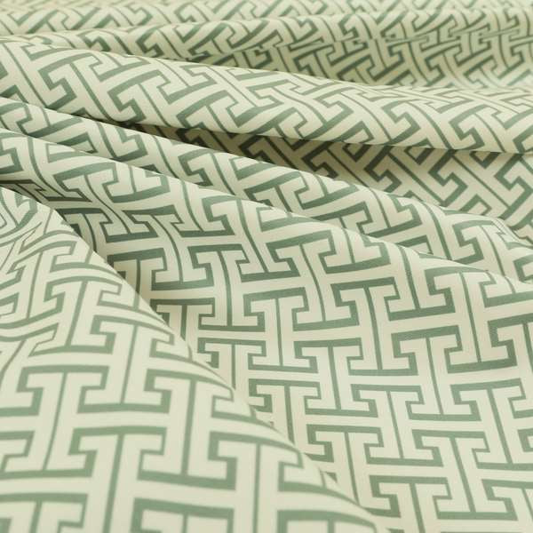 Freedom Printed Velvet Fabric Collection Geometric Maze Pattern In Grey Colour Upholstery Fabric CTR-85 - Roman Blinds