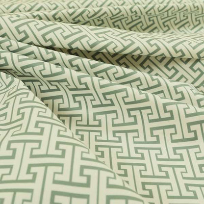 Freedom Printed Velvet Fabric Collection Geometric Maze Pattern In Grey Colour Upholstery Fabric CTR-85 - Roman Blinds