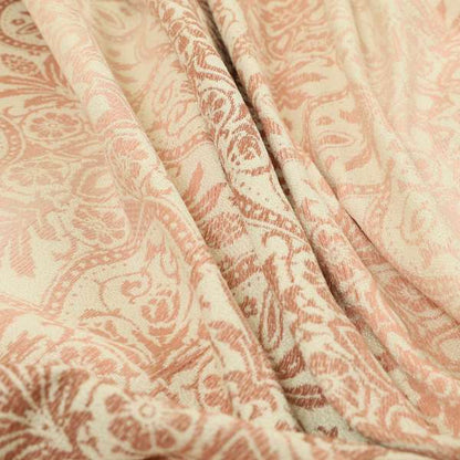 In Bloom Colourful Blossom Modern Pattern Pink Chenille Upholstery Fabric CTR-852 - Made To Measure Curtains