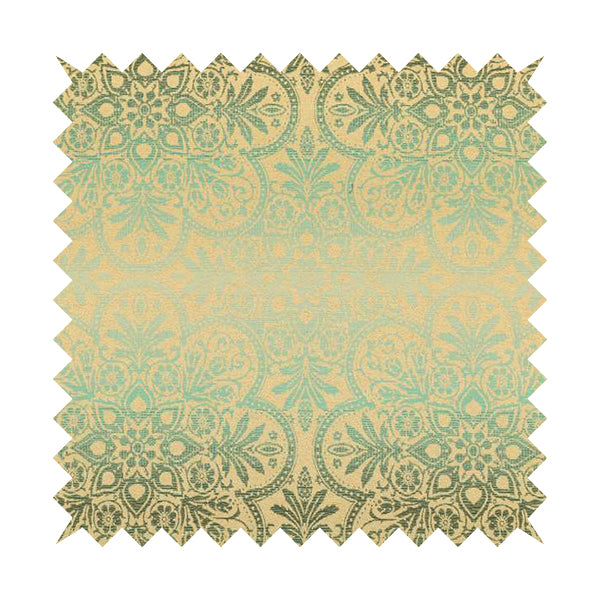 In Bloom Colourful Blossom Modern Pattern Blue Teal Chenille Upholstery Fabric CTR-854 - Roman Blinds