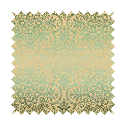 In Bloom Colourful Blossom Modern Pattern Blue Teal Chenille Upholstery Fabric CTR-854 - Made To Measure Curtains