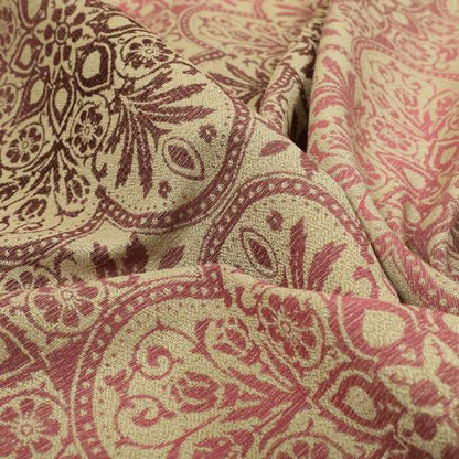 In Bloom Colourful Blossom Modern Pattern Purple Pink Chenille Upholstery Fabric CTR-855 - Handmade Cushions