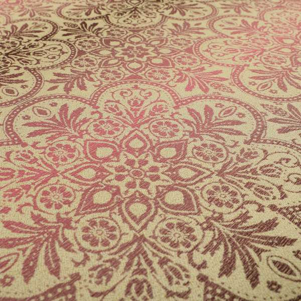 In Bloom Colourful Blossom Modern Pattern Purple Pink Chenille Upholstery Fabric CTR-855