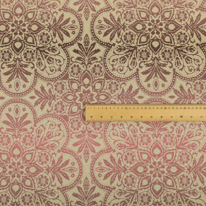 In Bloom Colourful Blossom Modern Pattern Purple Pink Chenille Upholstery Fabric CTR-855 - Made To Measure Curtains