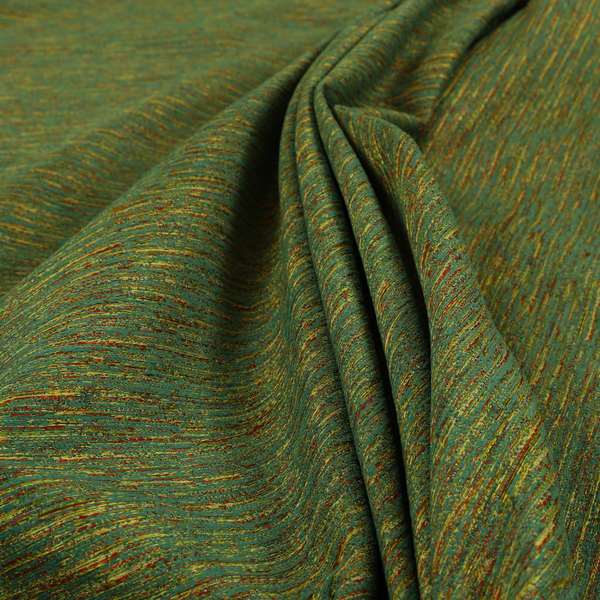 Iona Semi Plain Stripe Chenille In Green Colour Upholstery Furnishing Fabrics CTR-858 - Roman Blinds