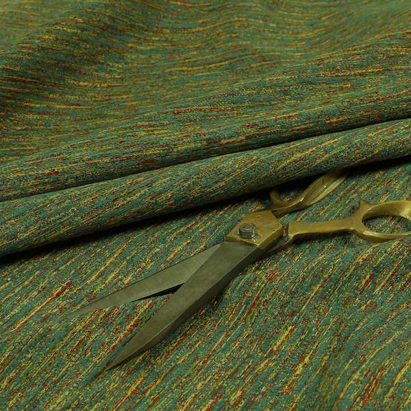 Iona Semi Plain Stripe Chenille In Green Colour Upholstery Furnishing Fabrics CTR-858 - Made To Measure Curtains