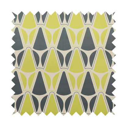 Freedom Printed Velvet Fabric Collection Geometric Pattern In Grey Green Colour Upholstery Fabric CTR-86