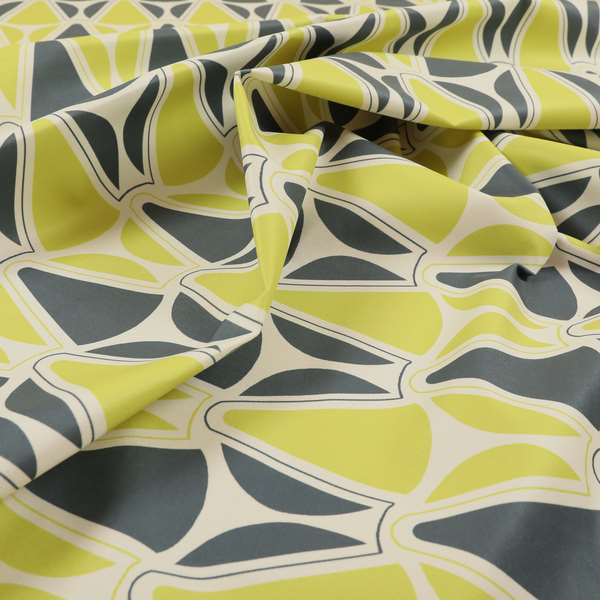 Freedom Printed Velvet Fabric Collection Geometric Pattern In Grey Green Colour Upholstery Fabric CTR-86 - Roman Blinds