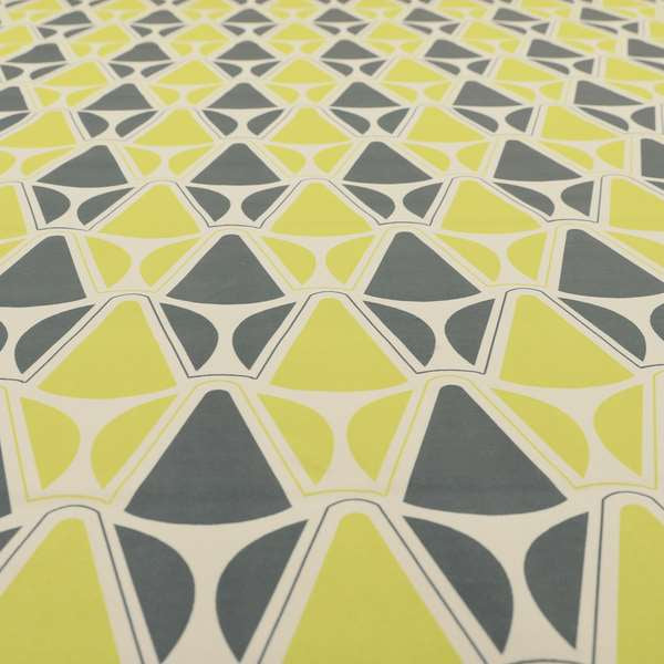 Freedom Printed Velvet Fabric Collection Geometric Pattern In Grey Green Colour Upholstery Fabric CTR-86 - Roman Blinds