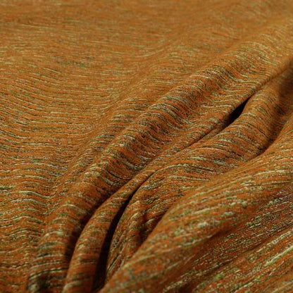 Iona Semi Plain Stripe Chenille In Orange Colour Upholstery Furnishing Fabrics CTR-860 - Made To Measure Curtains