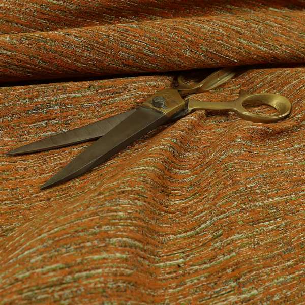 Iona Semi Plain Stripe Chenille In Orange Colour Upholstery Furnishing Fabrics CTR-860 - Made To Measure Curtains