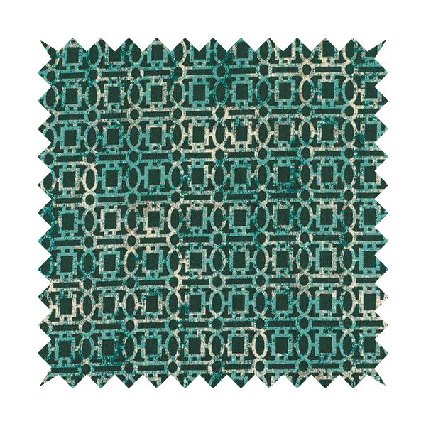 Tiffany Lightweight Modern Geometrical Pattern Small Scale Blue Chenille Upholstery Fabric CTR-861 - Roman Blinds