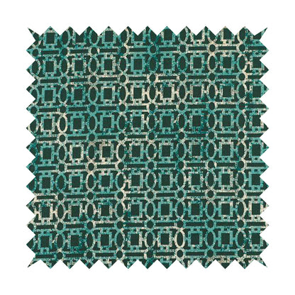 Tiffany Lightweight Modern Geometrical Pattern Small Scale Blue Chenille Upholstery Fabric CTR-861