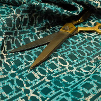 Tiffany Lightweight Modern Geometrical Pattern Small Scale Blue Chenille Upholstery Fabric CTR-861 - Handmade Cushions