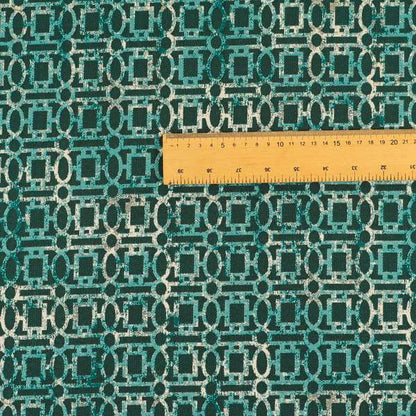 Tiffany Lightweight Modern Geometrical Pattern Small Scale Blue Chenille Upholstery Fabric CTR-861 - Made To Measure Curtains