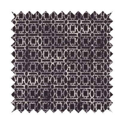 Tiffany Lightweight Modern Geometrical Pattern Small Scale Purple Chenille Upholstery Fabric CTR-863 - Roman Blinds