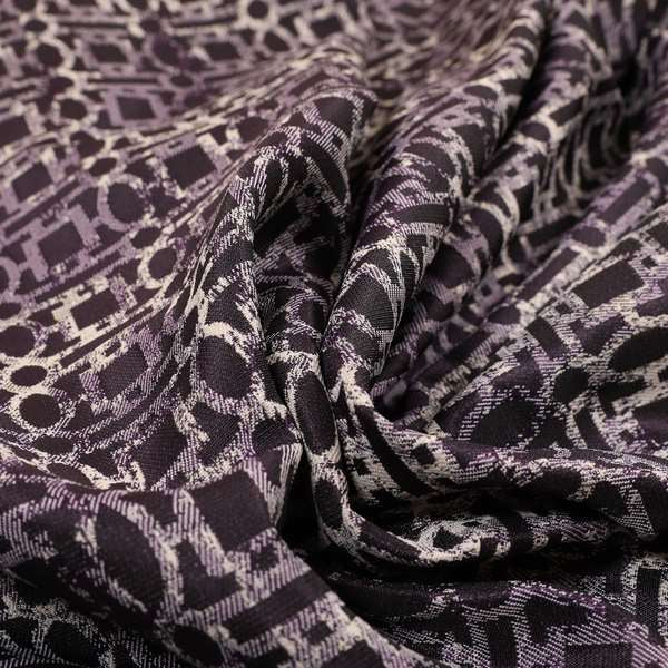 Tiffany Lightweight Modern Geometrical Pattern Small Scale Purple Chenille Upholstery Fabric CTR-863