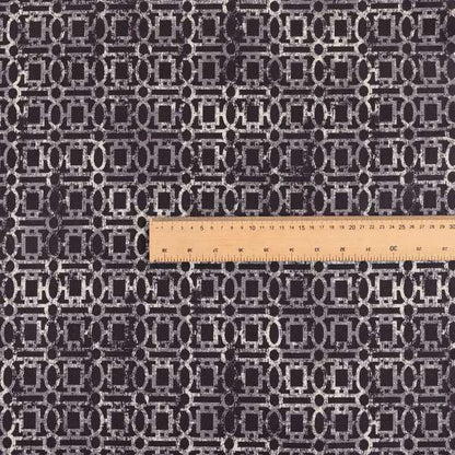 Tiffany Lightweight Modern Geometrical Pattern Small Scale Purple Chenille Upholstery Fabric CTR-863 - Roman Blinds