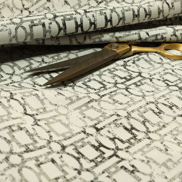 Tiffany Lightweight Modern Geometrical Pattern Small Scale Silver Grey Chenille Upholstery Fabric CTR-864 - Roman Blinds