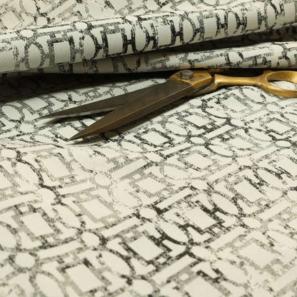 Tiffany Lightweight Modern Geometrical Pattern Small Scale Silver Grey Chenille Upholstery Fabric CTR-864 - Roman Blinds