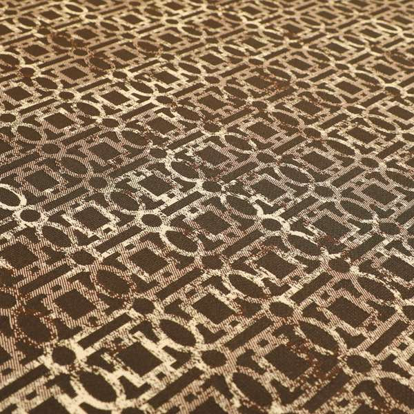 Tiffany Lightweight Modern Geometrical Pattern Small Scale Brown Chenille Upholstery Fabric CTR-865 - Roman Blinds