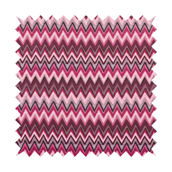 Freedom Printed Velvet Fabric Collection Modern Chevron Striped Pink Purple Colour Upholstery Fabric CTR-87 - Handmade Cushions