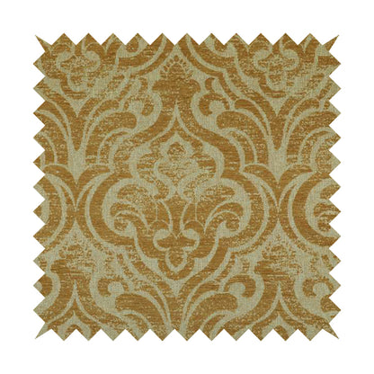 Olympos Mono Tone Faded Damask Pattern Orange Colour Chenille Upholstery Fabric CTR-871 - Roman Blinds