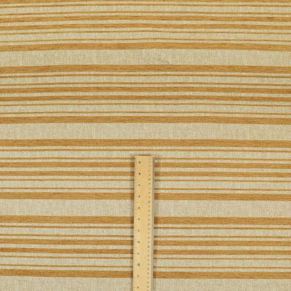 Olympos Mono Tone Faded Stripe Pattern Orange Colour Chenille Upholstery Fabric CTR-872 - Made To Measure Curtains