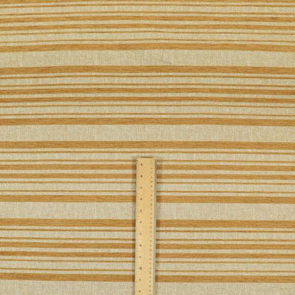 Olympos Mono Tone Faded Stripe Pattern Orange Colour Chenille Upholstery Fabric CTR-872 - Made To Measure Curtains