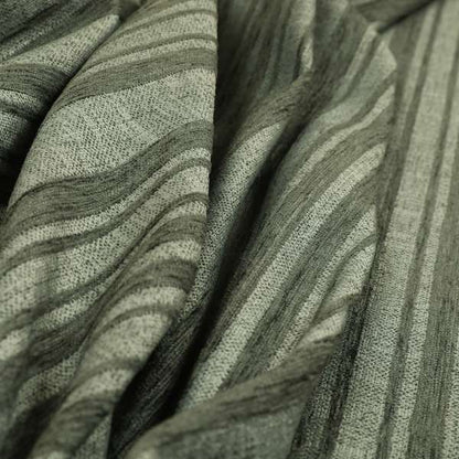 Olympos Mono Tone Faded Stripe Pattern Grey Colour Chenille Upholstery Fabric CTR-874 - Roman Blinds