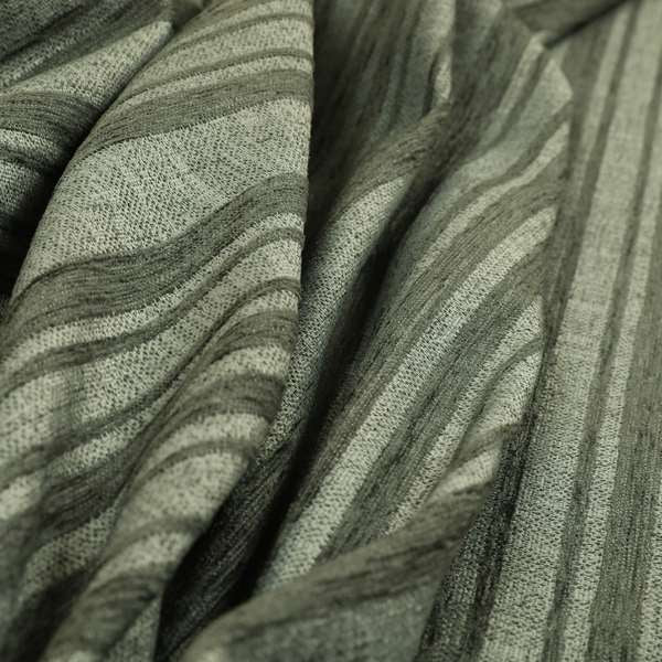 Olympos Mono Tone Faded Stripe Pattern Grey Colour Chenille Upholstery Fabric CTR-874 - Handmade Cushions