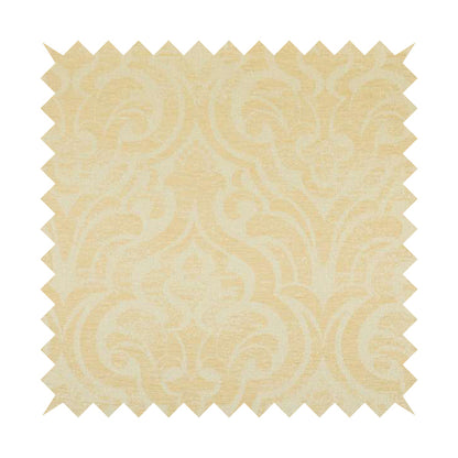 Olympos Mono Tone Faded Damask Pattern Beige Colour Chenille Upholstery Fabric CTR-875 - Made To Measure Curtains